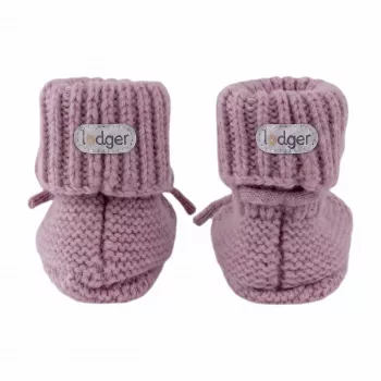 Lodger inomhussko Merino-ull babybooties, Mauve, 0-6 månader