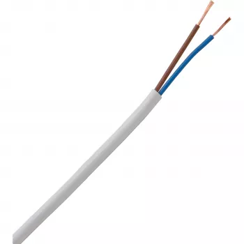 HEINRICH KOPP H03VV-F 2 x 0,75 mm² vit flexibel PVC-kabel 10 m 151510843