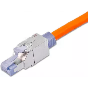 Wirewin WKS FK RJ45 KAT6A Field Terminable RJ45 Plug, Cat6A, Shielded, Tool-free, Zinc Die-cast, Gold Contacts, for 22-24 AWG, 6-9mm Cable