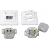 Wirewin DD-TRIO-K5E UP2 WS Cat5e skärmad infälld datauttag, 2x RJ45, LSA, renvit