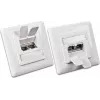 Wirewin DD-TRIO-C6 UP2 WS CAT6 skärmad infälld datauttag, 2-port, LSA, renvit RAL 9010