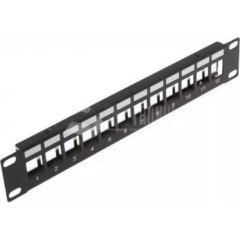 Wirewin TKS PANEL 12 12-portars keystone-patchpanel, 10 inch rackmonterad, avskärmad, svart