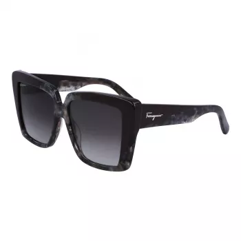 Ferragamo dam SF1060S-21 fjärilsolglasögon, Havana/brun gradient, 55 mm