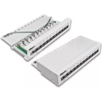 Wirewin 12-portars CAT6 desktop-patchpanel, skärmad, LSA+ anslutning (DVP-TRIO-K6 12)