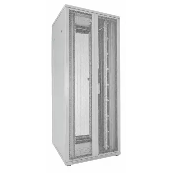 DSIT 42U 19 inch serverrackskåp 800x800x2000 mm vitt, perforerade dubbeldörrar fram och bak DS8842DD-W