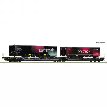 Roco 6600170 DC TX Logistik Sgns flakvagn H0
