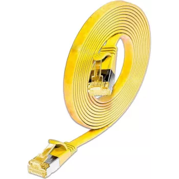 Wirewin Cat6A Slim Ethernet patchkabel U/FTP flat gul 1m 10Gbps PKW-STP-SLIM-K6A 1.0 GE