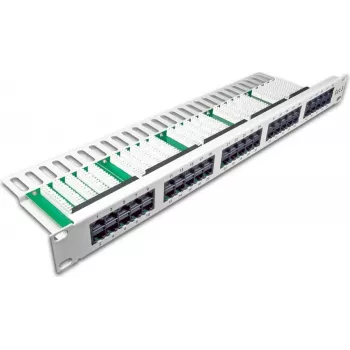 Wirewin 50-port ISDN-panel, 1U, ljusgrå patchpanel (PANEL TEL 50)
