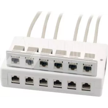 Wirewin 2x 6-port ytmonterad dosa för keystone-moduler, grå, plast keystone-system (125460)