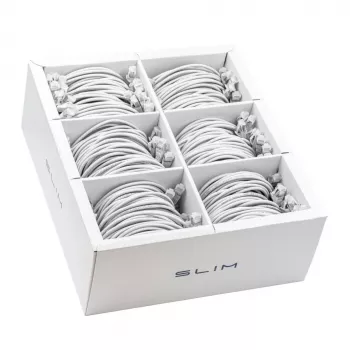 Wirewin SLIM-LS-K6A 1.0 WT 90 - Cat6A U/FTP slim patchkabel, 1,0 m, vit, 90-pack
