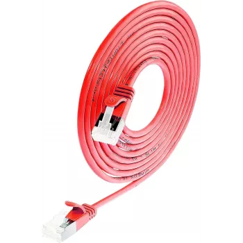 Wirewin Light patchkabel rund U/FTP Cat 6a röd 0,1 m slimmad flexibel PoE PKW-LIGHT-STP-K6A 0.1 RT