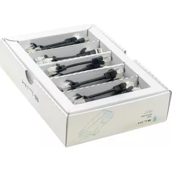 Wirewin SLIM-LS-K6A 0.1 BK 50 - 10 Gigabit Cat6a U/FTP Slim patchkabel, 0,1 m, svart, 50-pack
