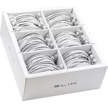 Wirewin SLIM-LS-K6A 3.0 WT 36 - Cat6A Slim Ethernet-patchkabel, 3 m, U/FTP, vit, 36-pack