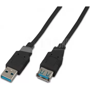 Wirewin USB 3.0 A-A MF 0.5 SW - 0,5 m USB 3.2 Gen 1 förlängningskabel, svart