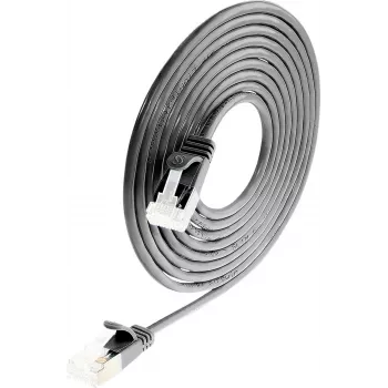 Wirewin Light patchkabel rund U/FTP Cat 6a svart 0,1 m slank flexibel tunn kabel för speciella applikationer PoE (PKW-LIGHT-STP-K6A 0.1 SW)
