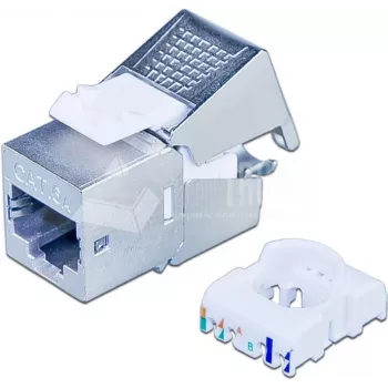 Wirewin Cat6A 10 Gigabit Ethernet keystone-modul, skärmad, verktygsfri, keystonesystem (WKS JACK STP KAT6A)