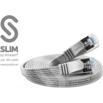 Wirewin Triotronik 0,15 m Cat6 U/FTP Slim Ethernet-patchkabel, RJ45-kontakt till kontakt, grå PKW-STP-SLIM-KAT6 0.15