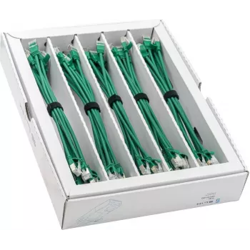 Wirewin SLIM-LS-K6A 0.15 GN 50 - Cat6a U/FTP Slim Ethernet-patchkabel, 0,15 m, grön, 50-pack