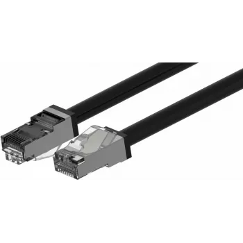 Wirewin utomhus CAT6A S/FTP-patchkabel, 5 m, svart, PUR-mantel, anti-UV PKW-OUT-SF-K6A-PUR 5.0