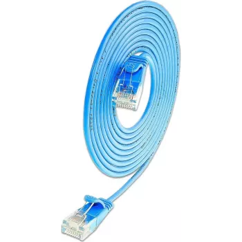 Wirewin SLIM-L-UU-K6A 0.1 BL Cat6a U/UTP Slim-patchkabel, 10 Gbps, blå