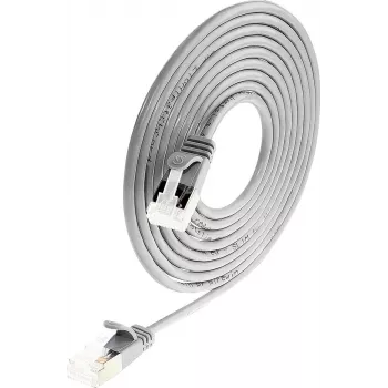 Wirewin Light patchkabel rund U/FTP Cat 6a grå 3,0 m slank flexibel tunn PoE PKW-LIGHT-STP-K6A 3.0