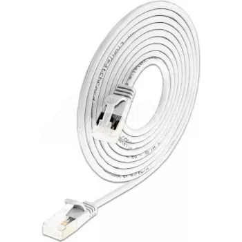 Wirewin Light patchkabel rund U/FTP Cat 6a vit 5,0 m slank, skärmad, PoE, flexibel tunn kabel för speciella applikationer (PKW-LIGHT-STP-K6A 5.0 WS)