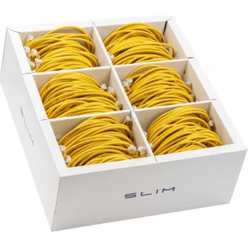 Wirewin SLIM-LS-K6A 2.0 YE 60 - Cat6A U/FTP Slim Ethernet patchkabel, 2 m, gul, 60-pack