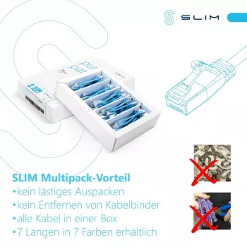 Wirewin SLIM KAT6A 10 Gigabit Light patchkabel, 0,25 m, U/FTP, Ø 3,8 mm, vit, 50-pack (SLIM-LS-K6A 0.25 WT 50)