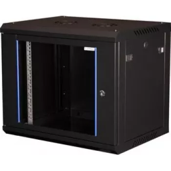 Wirewin 19 inch väggskåp, en del, Pro 3:e generationen, 600x450 mm, svart (WCAB PS3 600X450X9U B)
