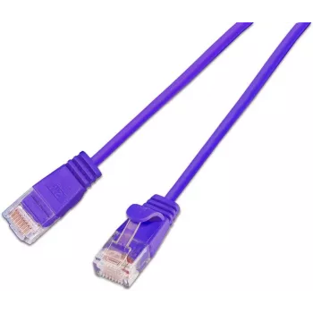 Wirewin SLIM KAT6A 10 Gigabit Light patchkabel rund, U/UTP, Ø 3,6 mm, violett (SLIM-L-UU-K6A 0.1 VT)