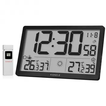 KIENZLE Jumbo NEO LCD väderstation väggklocka svart