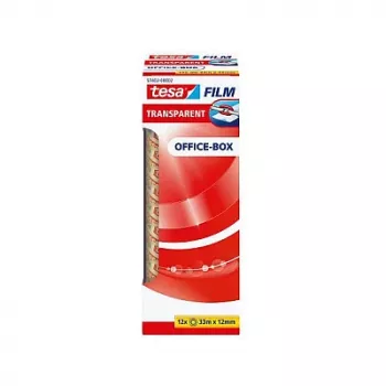 Tesa 57402 Office Box transparent förpackningstejp, 33 m x 12 mm, 12 rullar