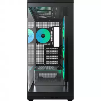 MONTECH TG3 datorchassi, Tempered Glass x2, svart