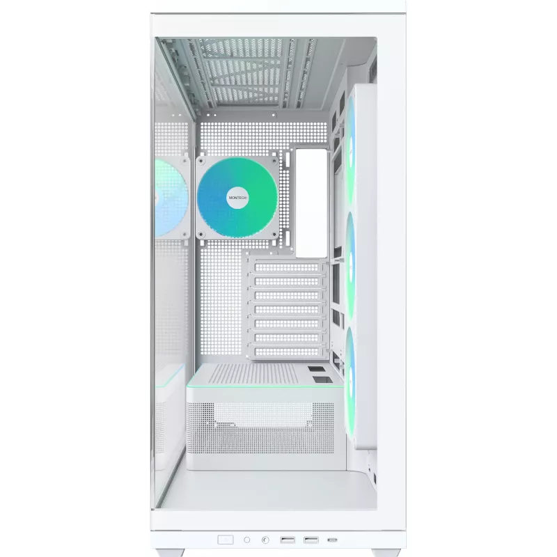 MONTECH TG3 datorchassi, Tempered Glass x2, vit