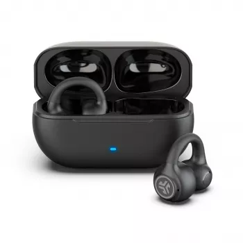 JLab Flex Open Air Clip True Wireless öronsnäckor, Bluetooth 5.3, 32h total batteritid, IP55, svart