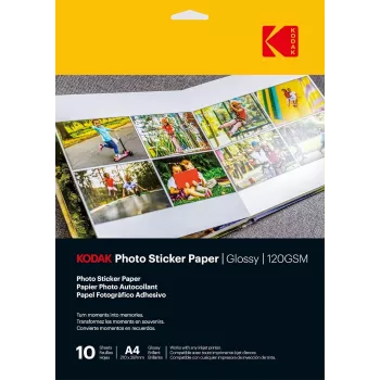 Kodak fotostickerpapper glansigt 120gsm A4 10 ark (3510645)