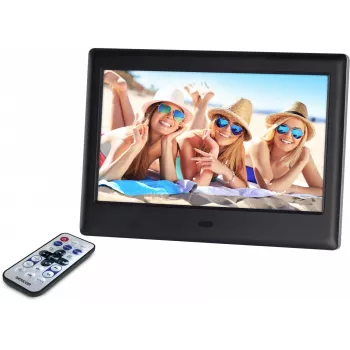 SENCOR SDF 782BK 7 tums digital fotoram med video- och musikuppspelning, svart
