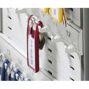 DURABLE KEY BOX 36 nyckelskåp med cylindlås, ljusgrått stål, väggmonterat, 36 krokar 195223
