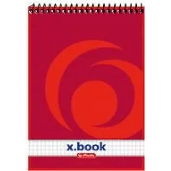herlitz x.book spiralanteckningsbok A5 rutig röd - 50 ark 110536