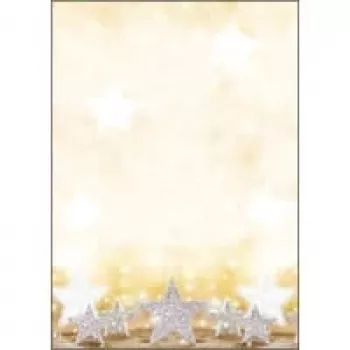 Sigel julmotivpapper glittriga stjärnor - A4 (210 x 297 mm) - 90 g/m² - 100 ark (DP029)