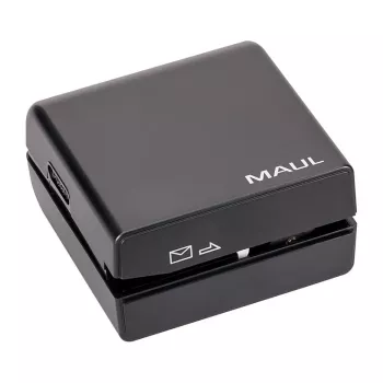 MAUL elektrisk brevöppnare, batteridriven, svart, rostfria skärhjul, plasthölje (75618-90)