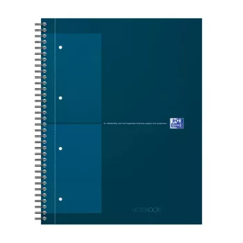 Oxford International Collegeblock anteckningsbok, DIN A4+, rutig, hårdpärm, spiralbunden, 80 ark, 1 st 400191243