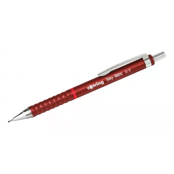 Rotring Tikky Retro mekanisk penna 0,5 mm röd förkromad hylsa gummigrepp 2202568