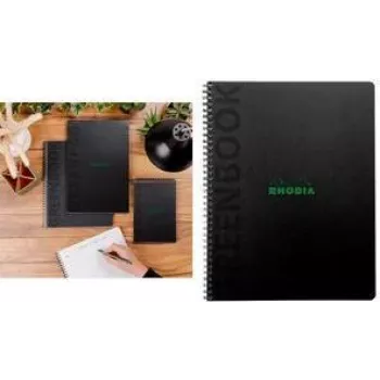 Rhodia Greenbook Collegeblock A5+ rutig svart 119934C