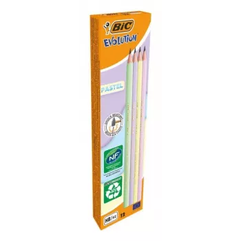 BIC Evolution PASTEL grafitpennor HB 2 mm olika pastellfärger 12-pack 518307