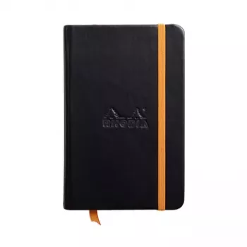 RHODIA RHODIARAMA anteckningsblock 90 x 140 mm linjerat svart konstläder hård pärm 96 blad 118642C
