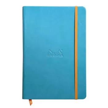 RHODIA RHODIARAMA A5 linjerat anteckningsblock, turkost hård pärm av konstläder, 96 blad 118747C