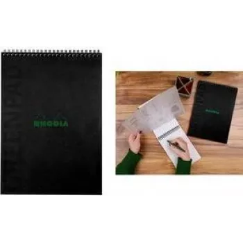 RHODIA GreenPad spiralanteckningsblock A4+ linjerat svart 90 g/m² 80 blad 119927C