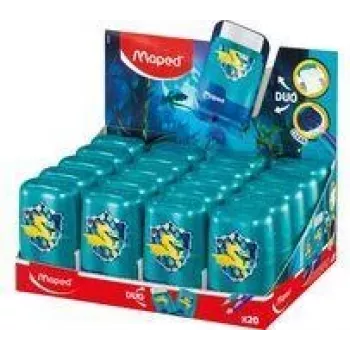 Maped DRAGON Eraser & Sharpener Combo, Double-Hole, 20-Piece Display 049226