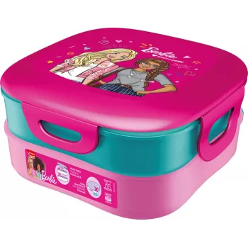 Maped PICNIK Kids Concept Barbie 3-i-1 matlåda, 1,4 L, 2 fack + snackbox, rosa/flerfärgad 871097